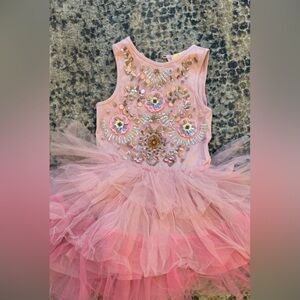 Tutu du Monde pink beaded dress size 4-5